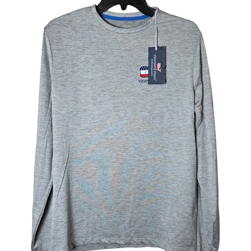 Vineyard Vines Graphic Tee Mens XS Grey Heather USA Whale NWT - Picture 2 of 14